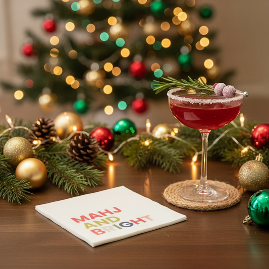 Mahj and Bright Linun Beverage Napkins