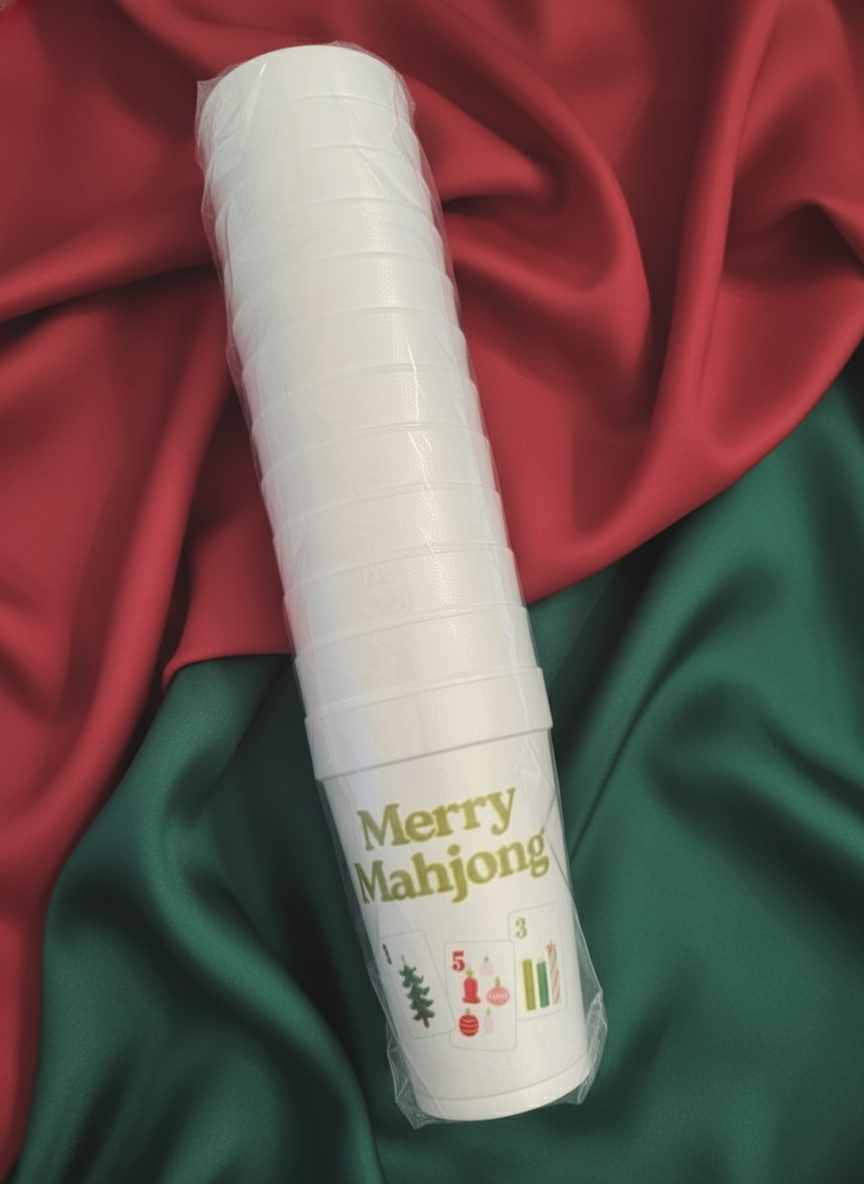 Merry Mahjong 16 ounce Foam Cup Set (Local Pickup Cannot Be Shipped)