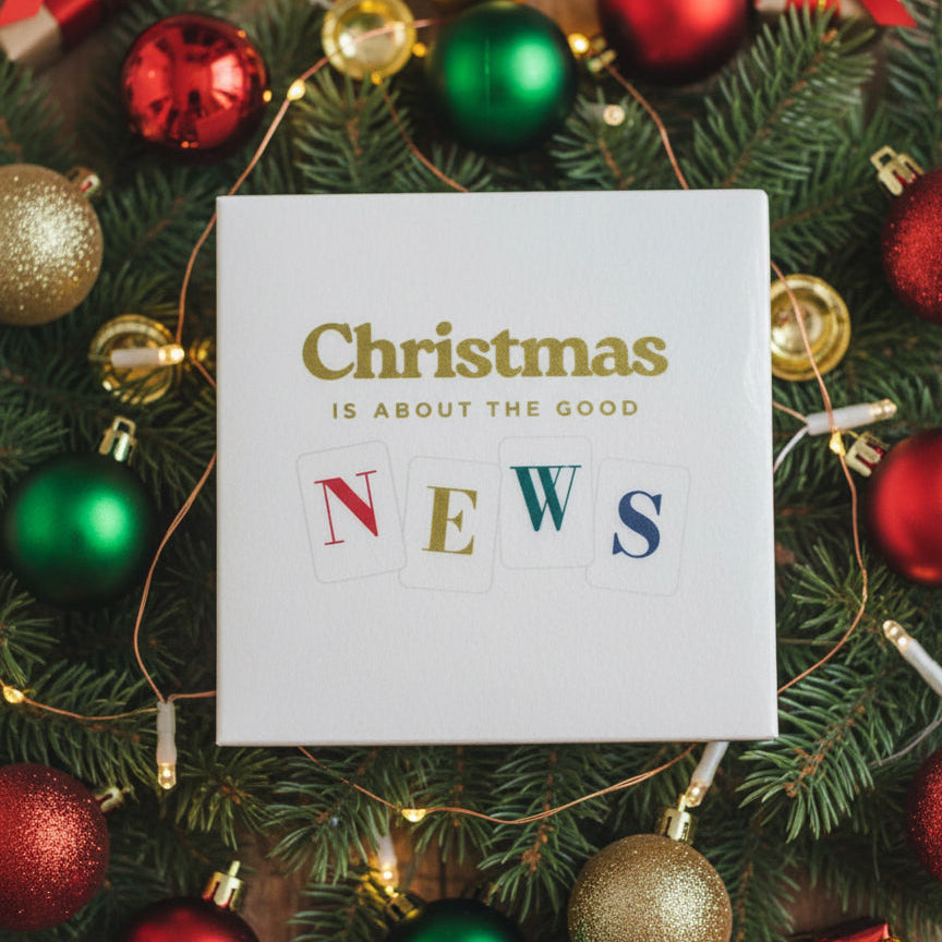 Christmas is about the Good NEWS Linun Beverage Napkins